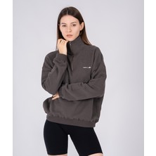 %100 Pamuk Oversize Yüksek Yakalı Furmuarlı Silva Sweatshirt