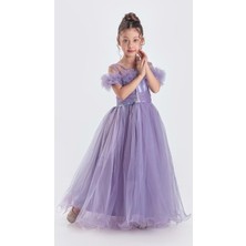 Mnk Baby & Kids Uzun Etek Kız Çocuk Robası Şifon Abiye M00723
