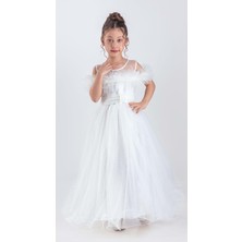 Mnk Baby & Kids Uzun Etek Kız Çocuk Robası Şifon Abiye M00723