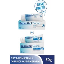 Bepanthol Onarıcı Bakım Merhemi 50 gr & Cilt Kremi 50 gr Tüm Cilt Tipleri İçin Avantajlı Set
