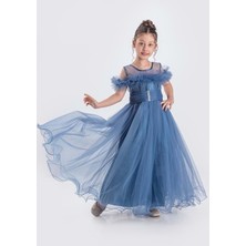 Mnk Baby & Kids Uzun Etek Kız Çocuk Robası Şifon Abiye M00723