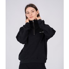 %100 Pamuk Oversize Yüksek Yakalı Furmuarlı Silva Sweatshirt