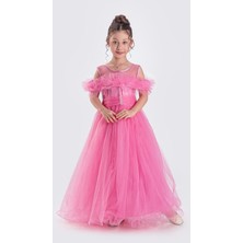 Mnk Baby & Kids Uzun Etek Kız Çocuk Robası Şifon Abiye M00723