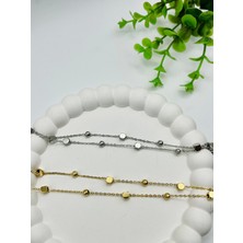 Ikili Zincirli Dorika Çelik Bileklik