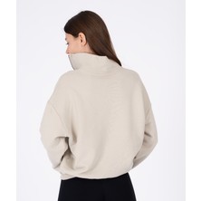 %100 Pamuk Oversize Yüksek Yakalı Furmuarlı Silva Sweatshirt