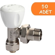 50 Adet Eca Rv3 1/2 Köşe Radyatör Valfi Pex Petek Havlupan Vanası 602120721