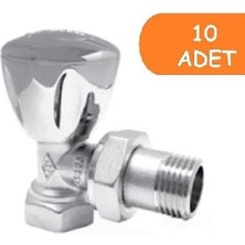 10 Adet Eca Rv3 1/2 Köşe Radyatör Valfi Krom Kaplamalı Petek Havlupan Vanası 602120749