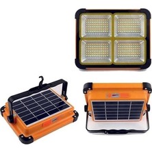 Uzmlight Horoz LED Solar Projektör 200W 6500K 1466LM 183X144 mm Seyyar Taşınabilir Sarı Beyaz ve Çakar Işık Lamba