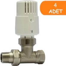 4 Adet Eca Trv4 Termostatik Düz Radyatör Valfi Petek Vanası 602120756