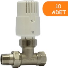10 Adet Eca Trv4 Termostatik Düz Radyatör Valfi Petek Vanası 602120756