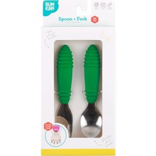 Bumkins Yeşil Çelik Çocuk Çatal Kaşık Seti