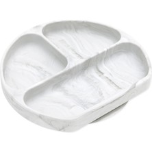 Bumkins Marble Gri Silikon Vakumlu Tabak