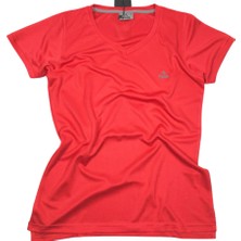 Fuba Kadın V Yaka Tişört Nar Çiçeği