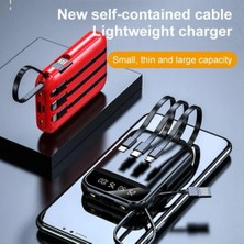 Crow'S Tech 10.000 Mah Dijital Göstergeli Dahili Çoklu Kablolu Powerbank 2.4A Taşınabilir Şarj Cihazı Batarya