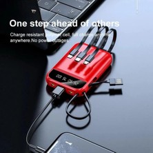 Crow'S Tech 10.000 Mah Dijital Göstergeli Dahili Çoklu Kablolu Powerbank 2.4A Taşınabilir Şarj Cihazı Batarya
