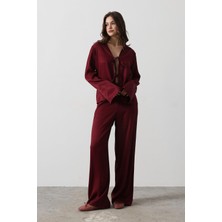 Önden Biyeli Bluz ve Pantolon Takım