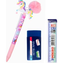 Uni Başlıklı 0,7 Uçlu Kalem+ Uç + Silgi Seti