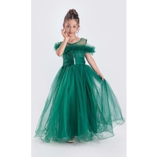Mnk Baby & Kids Uzun Etek Kız Çocuk Robası Şifon Abiye M00723