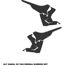 Bajaj RS200 Karbon Stıcker Set Alt Sakal ve Yan Grenaj Parçalı Kaplama Etiket Modeli