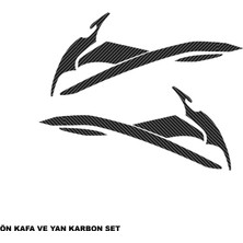Bajaj RS200 Karbon Stıcker Set Ön Kafa ve Yan Parçalı Kaplama Etiket Modeli