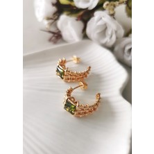 Yeşil Zirkon Taşlı Vip Kadın Küpe