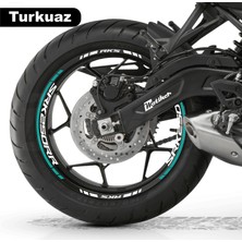 Rks (Qj Motor) Srk 250RR Motosiklet Jant Iç ve Dış Set Sticker Etiket Modeli Turkuaz