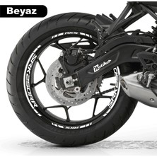 Rks (Qj Motor) Srk 250RR Motosiklet Jant Iç ve Dış Set Sticker Etiket Modeli Beyaz