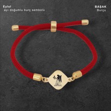 Altın Plakalı 14 Ayar Özel Eşkenar Dörtgenli, Kırmızı Örgü Det Ayıyla Burçlar Sembolü Bileklik, Mistik ve Etkileyici Tasarımıyla Gençler ve Ergenler İçin Muazzam Bir Hediye!