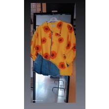 Bonjour Atalay's Butik Büyük Beden Kot Garnili Kadın Ceket