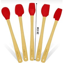 Bambu Silikon Spatula Seti Uzun 26 cm