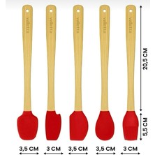 Bambu Silikon Spatula Seti Uzun 26 cm