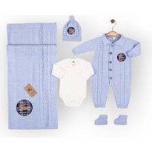 Baby Marka Borberi Desen Triko Set Unisex 0-6 Ay