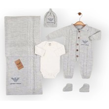 Baby Marka Armay Desen Triko Set Unisex 0-6 Ay