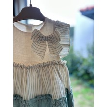 Kız Bebek Spanish Style Elbise Yeşil Renk - Katmanlı ve Fırfır Detaylı Şık Tasarım