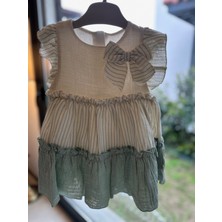 Kız Bebek Spanish Style Elbise Yeşil Renk - Katmanlı ve Fırfır Detaylı Şık Tasarım
