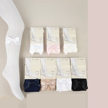 Kudele Fiyonk Tasarım Kız Çocuk Külotlu Çorap