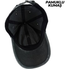 Perlotus Vintage Yıkamalı Pamuk Şapka Dört Yapraklı Yonca Nakışlı Yeşil