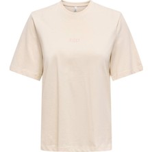 Only Onlmoody Lıfe S/s Word Top Box Jrs Krem