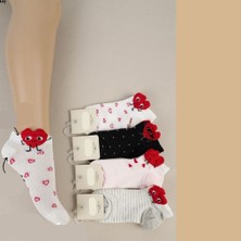 Cg Kids Kalp Detaylı Işleme Renkli Kız Çocuk Çorap
