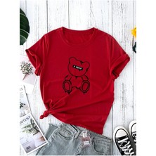 Woodroffe Unisex A Bear Baskılı Oversize T-Shirt Salas Boyfriend