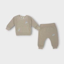 Woops Baby Marka Wafflel Kumaş Baskılı Nke Desen Ikili Takım Unisex 6-24 Ay