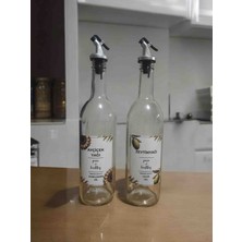 Șeffaf 750 ml Beyaz Etiketli Akıtıcılı Yağlık, Yağdanlik