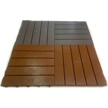 Bademler Halı Ahşap Görünümlü Plastik Karo Deck 30X30 Bahçe Havuz Kenarı Teras Cafe Restoran Zemin Kaplama 11 Adet