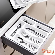 Snippy Spony - Tek Taraflı Uzayabilen Ayarlanabilir Pratik Çekmece Içi Kaşıklık Düzenleyici , Kepçelik