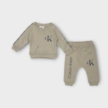 Woops Baby Marka Baskılı Kelvin Desen Ikili Takım Unisex 6-24 Ay