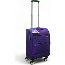 Es Polo Trip Mor Kabin (Küçük) Orta ve Büyük Boy 3'lü Carry-On Lüks Kumaş Valiz Seti ES0052