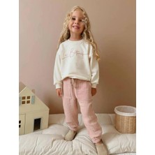 Arbi Kids Kız Çocuk Iki Iplik Mevsimlik  Alt Muslin Kumaş Pembe Takım