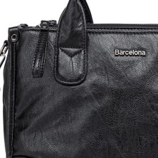 Yıkama Deri Omuz Askılı Kadın Çantası 21K Barcelona 1910