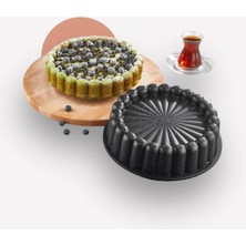 Doremcy Eda 2li Granit Döküm Kek ve Tart Kalıbı 26CM Siyah Dilimli Turta Kalıbı Kek Kalıbı
