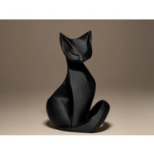 Siyah Kedi Heykel - Minimalist ve Şık Dekorasyon Objesi